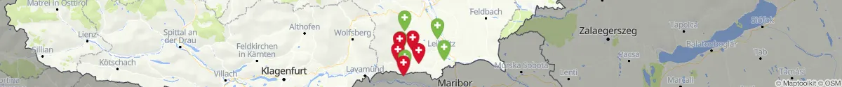 Kartenansicht für Apotheken-Notdienste in der Nähe von Sankt Martin im Sulmtal (Deutschlandsberg, Steiermark)
